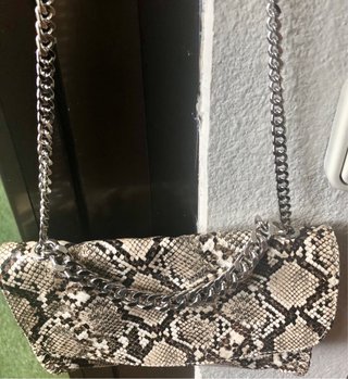 Bolso serpiente con cadena y monedero a juego