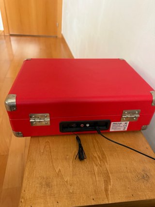 Tocadiscos Portátil Rojo y Negro