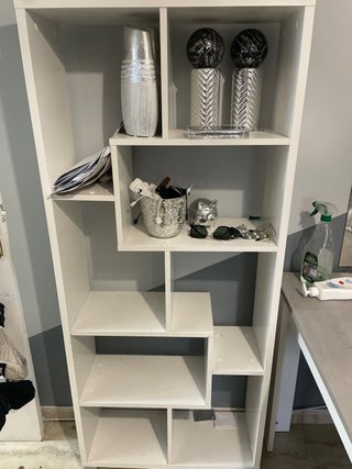 Estantería Modular Blanca y Plateada