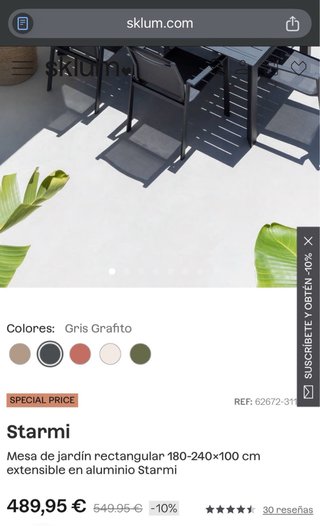 Mesa extensible jardín 180-240x100 cm NUEVA