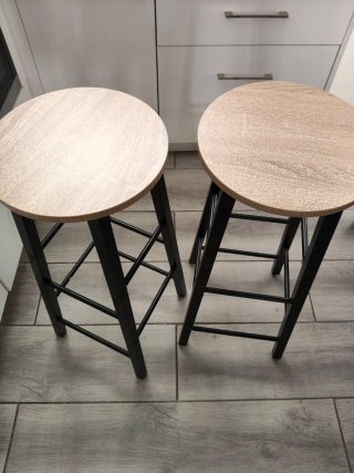 Taburetes Altos Madera y Metal
