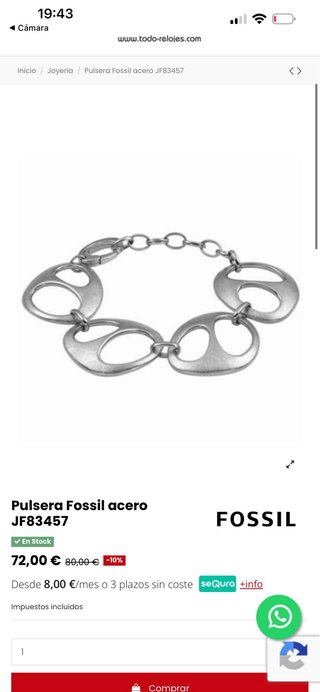 Pulsera Fossil Mujer Acero
