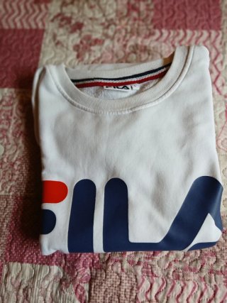 Sudadera Fila Blanca Logo Rojo/Azul