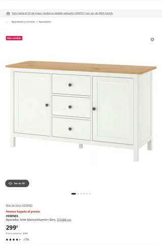 Aparador IKEA Hemnes Pino Macizo