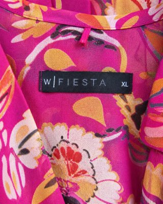 Vestido fiesta XL fucsia floral El Corte Inglés