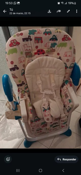 Trona para bebé con estampado de coches