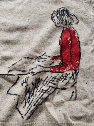 Jersey Nice Things beige con dibujo