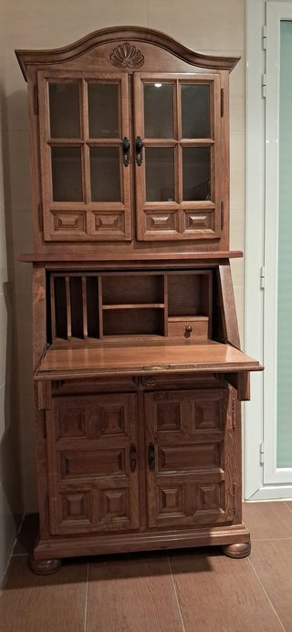 Mueble Escritorio Librería Rústico Madera