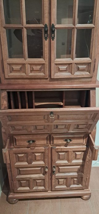 Mueble Escritorio Librería Rústico Madera