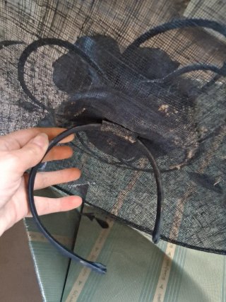Sombrero de fiesta negro con velo