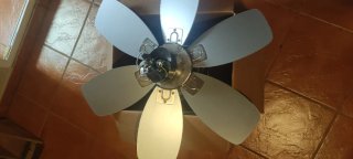 Lámpara Techo Ventilador Blanca y gris