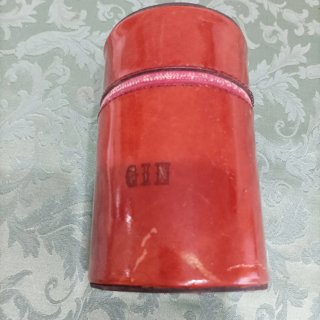 Porta liquori vintage da viaggio in pelle