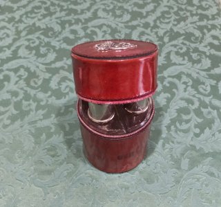 Porta liquori vintage da viaggio in pelle