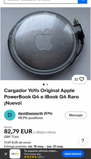Cargador YoYo Apple Original Ebook G4