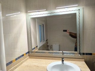 Conjunto Muebles Baño Madera y Mármol