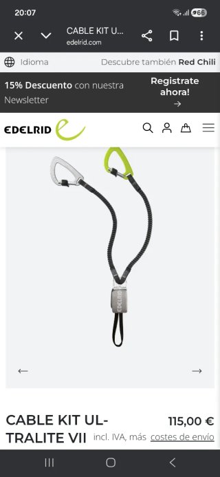 Disipador vias ferratas Edelrid nuevo.