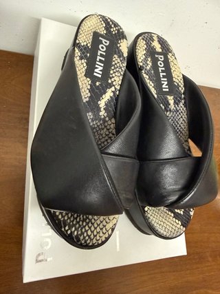 Sandalo con Zeppa Pollini Nero/Marrone Tg. 37