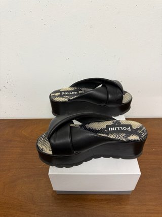 Sandalo con Zeppa Pollini Nero/Marrone Tg. 37