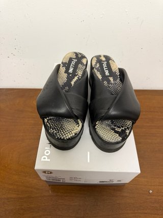 Sandalo con Zeppa Pollini Nero/Marrone Tg. 37