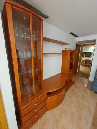 SET Comedor completo madera y cristal