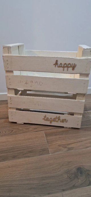 Cajas de madera decoradas 'together' y 'bless'