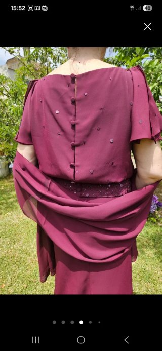 Vestido fiesta burdeos talla 50