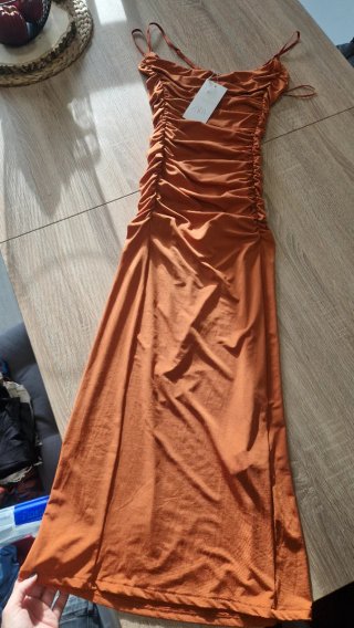 Vestido naranja Zara S