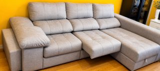 Sofá modular beige/gris de tela