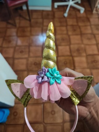 Tiara Unicórnio Dourado Festa