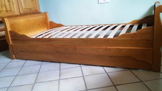 3 Camas Individuales Madera Maciza, somieres lamas