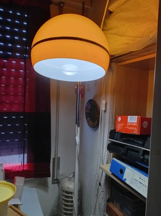 Lampada da terra vintage arancione