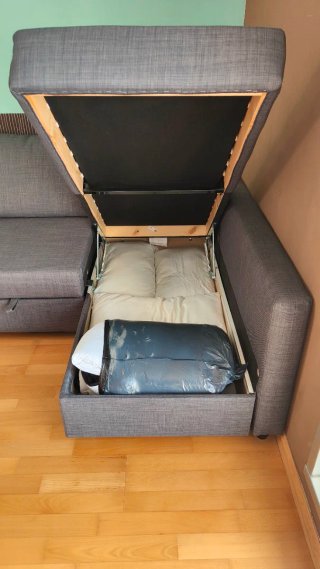 Sofá Cama Chaise Longue Gris IKEA