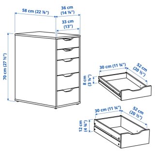 2 Cajoneras IKEA ALEX Blancas