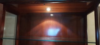Vitrina expositora de madera y cristal