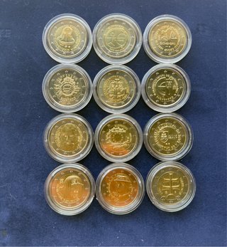 Eslovaquia Coleccion 12 Monedas 2€ en calidad UNC