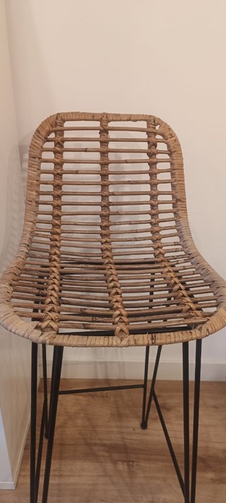 Taburetes Altos Rattan y Metal (2 unidades)