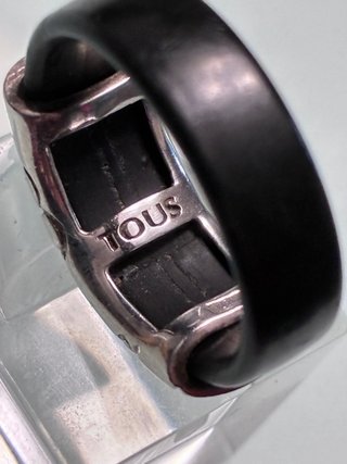 Anillo Tous Plata y Caucho Negro
