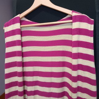 Chaleco mujer rayas rosa y blanco