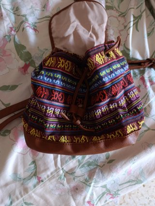 Bolso de hombro/mochila étnico multicolor