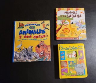 Lote 3 libros infantiles animales