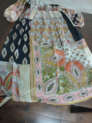 Vestido largo estampado mujer