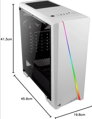 Caja ATX Aerocool Cyclon Blanca LED Frontal