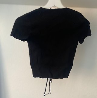 Top Bershka Negro Manga Corta Talla S