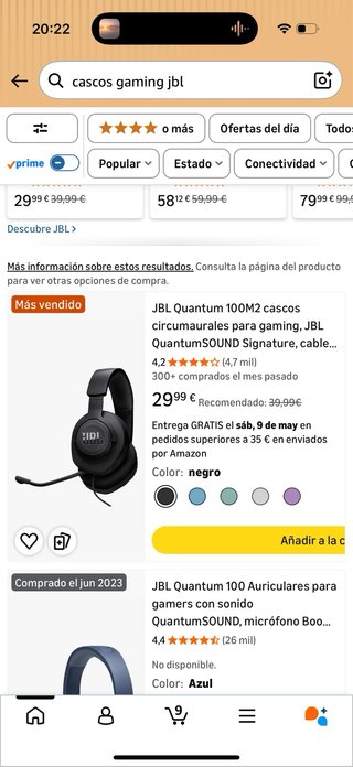 Cascos Gaming JBL Azul