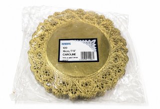 100 centrini dorati rotondi 19 cm Benders