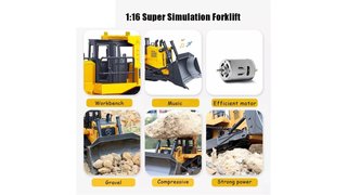 BULLDOZER HUINA 1554 RC TELEDIRIGIDO ESCALA 1:16