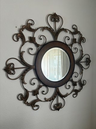 Espejo Hierro Forjado Antiguo Decorativo