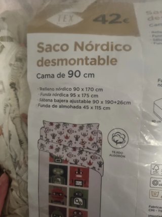Saco Nórdico Desmontable Cama 90cm