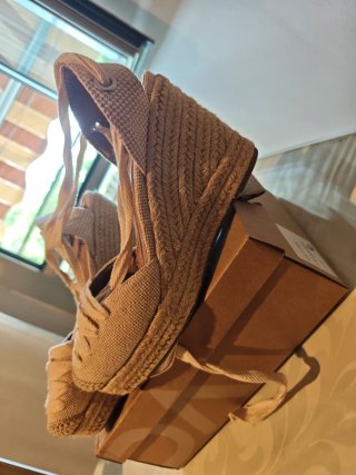Sandalias Esparto Beige Talla 40