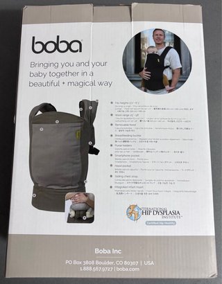 Mochila porteo Boba gris estampado